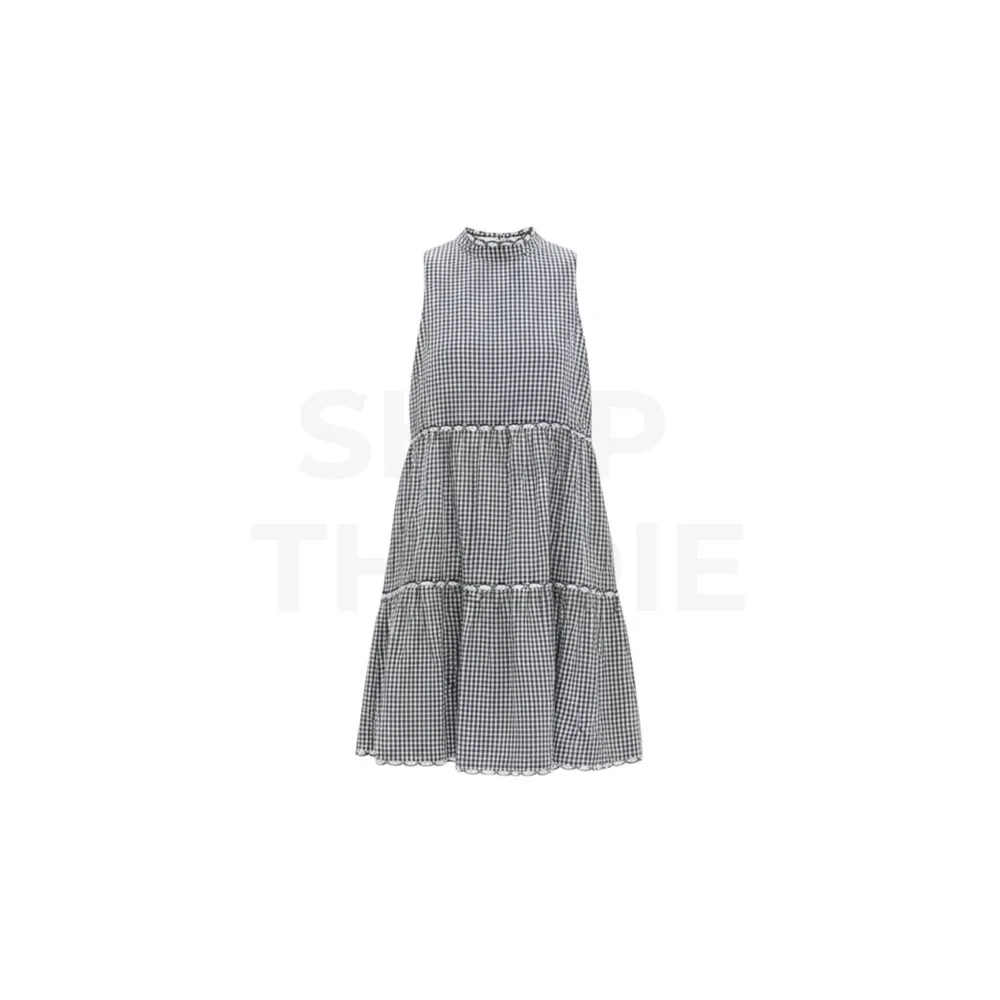 POMANDER PLACE Navy Gingham Morgan Dress Size L NWT Retail $128 Tuckernuck